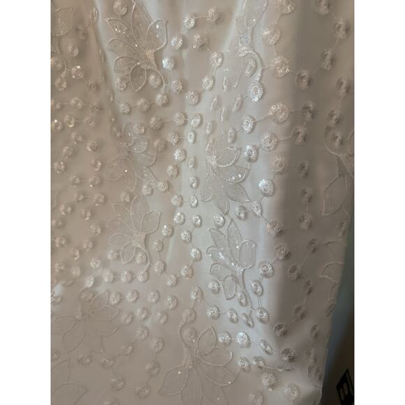 Terramina Pencil Skirt 10 Embroidered Floral Satin Midi Skirt Wedding - Picture 5 of 6